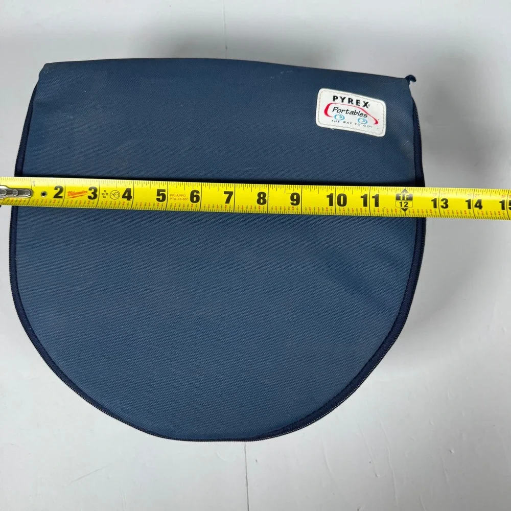 Vintage Pyrex Portables Food Carrier 4.5QT Navy Blue Insulated Bag Bowl 7404-S